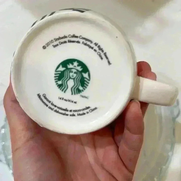 Starbucks Siren/Mermaid Logo - 14oz. Curved Coffee/Tea Mug - Green/White - Picture 7 of 7